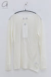SWAYING 24 Autumn and Winter Wool Blended One-shoulder Lamb Leg Sleeve Top SW-SW24AW1T13-BAI White